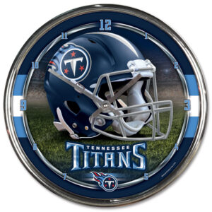 Tennessee Titans Clock Round Wall Style Chrome