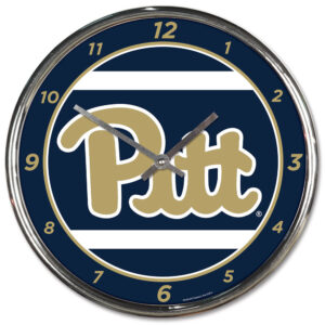 Pittsburgh Panthers Round Chrome Wall Clock