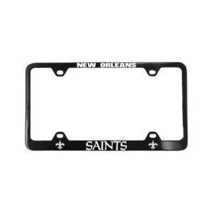New Orleans Saints License Plate Frame Laser Cut Black