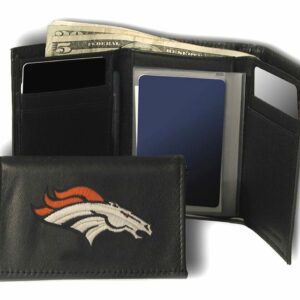 Denver Broncos Wallet Trifold Leather Embroidered