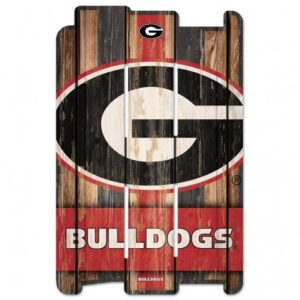Georgia Bulldogs Sign 11×17 Wood Fence Style