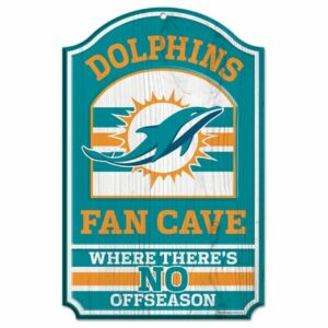 Miami Dolphins Wood Sign – 11″x17″ Fan Cave Design