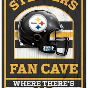 Pittsburgh Steelers Wood Sign – 11″x17″ Fan Cave Design