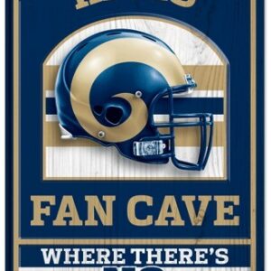 Los Angeles Rams Sign 11×17 Wood Fan Cave Design