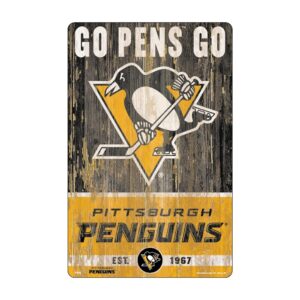 Pittsburgh Penguins Sign 11×17 Wood Slogan Design