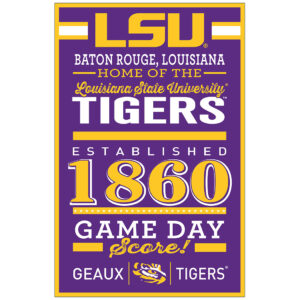 LSU Tigers Sign 11×17 Wood Wordage Design