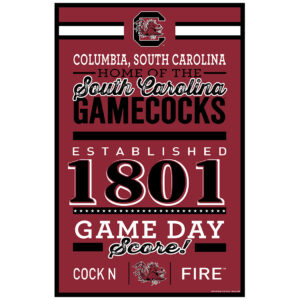 South Carolina Gamecocks Sign 11×17 Wood Established Design