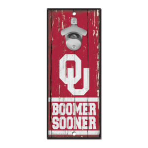 Oklahoma Sooners Sign Wood 5×11 Bottle Opener