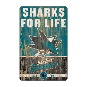 San Jose Sharks Sign 11×17 Wood Slogan Design