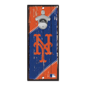 New York Mets Sign Wood 5×11 Bottle Opener