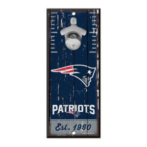 New England Patriots Sign Wood 5×11 Bottle Opener