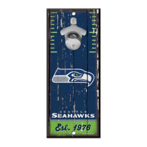 Seattle Seahawks Sign Wood 5×11 Bottle Opener