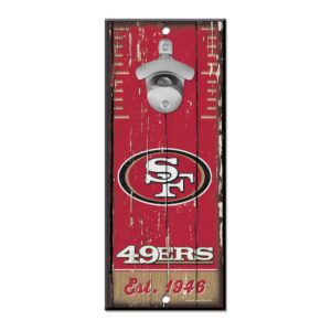 San Francisco 49ers Sign Wood 5×11 Bottle Opener