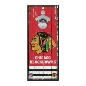 Chicago Blackhawks Sign Wood 5×11 Bottle Opener – Special Order