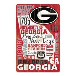 Georgia Bulldogs Sign 11×17 Wood Family Word Design