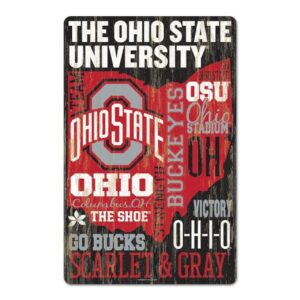 Ohio State Buckeyes Sign 11×17 Wood Family Word Design