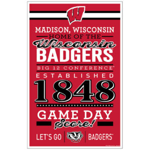 Wisconsin Badgers Sign 11×17 Wood Family Word Design