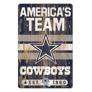 Dallas Cowboys Sign 11×17 Wood Slogan Design