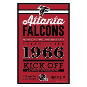 Atlanta Falcons Sign 11×17 Wood Established Design