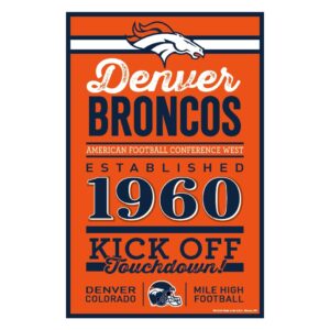 Denver Broncos Sign 11×17 Wood Family Word Design