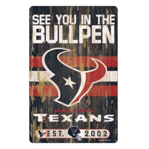 Houston Texans Sign 11×17 Wood Slogan Design