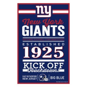 New York Giants Sign 11×17 Wood Family Word Design