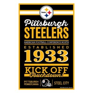 Pittsburgh Steelers Sign 11×17 Wood Family Word Design