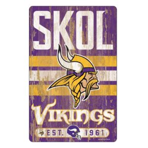 Minnesota Vikings Sign 11×17 Wood Slogan Design