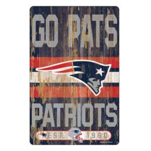 New England Patriots Sign 11×17 Wood Slogan Design