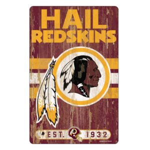 Washington Football Team Sign 11×17 Wood Slogan Design