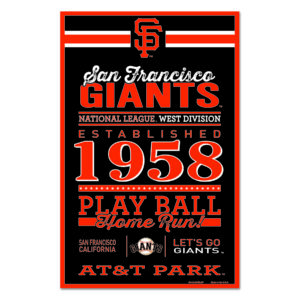 San Francisco Giants Sign 11×17 Wood Established Design
