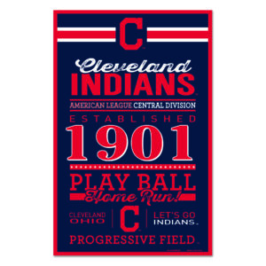 Cleveland Indians Sign 11×17 Wood Family Word Design