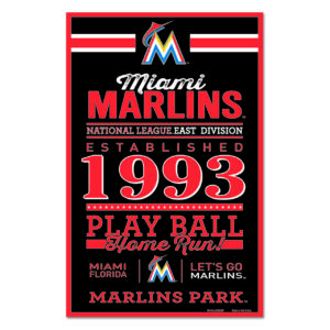 Miami Marlins Sign 11×17 Wood Established Design – Special Order