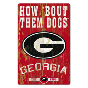 Georgia Bulldogs Sign 11×17 Wood Slogan Design