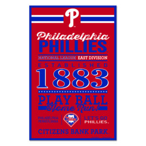 Philadelphia Phillies Sign 11×17 Wood Family Word Design