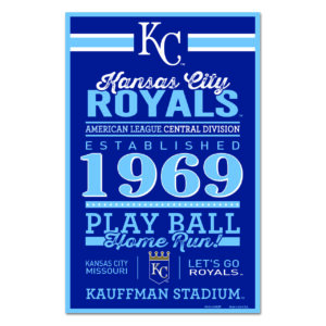 Kansas City Royals Sign 11×17 Wood Established Design