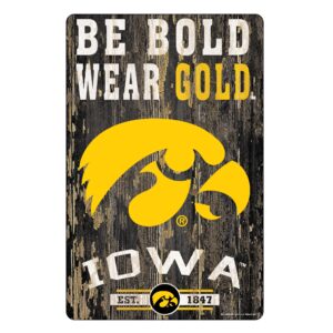Iowa Hawkeyes Sign 11×17 Wood Slogan Design