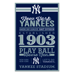 New York Yankees Sign 11×17 Wood Family Word Design
