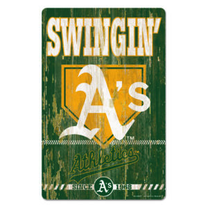 Oakland Athletics Sign 11×17 Wood Slogan Design