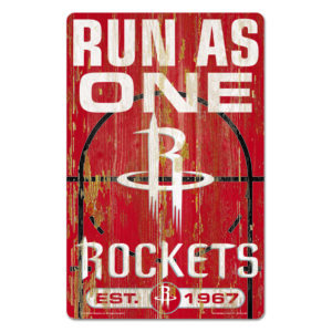Houston Rockets Sign 11×17 Wood Slogan Design
