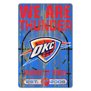 Oklahoma City Thunder Sign 11×17 Wood Slogan Design