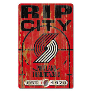 Portland Trail Blazers Sign 11×17 Wood Slogan Design