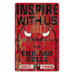 Chicago Bulls Sign 11×17 Wood Slogan Design
