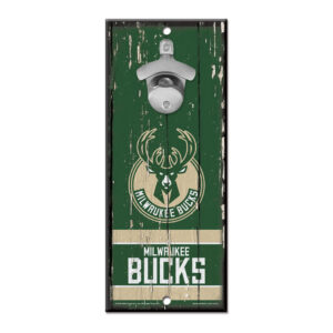 Milwaukee Bucks Sign Wood 5×11 Bottle Opener – Special Order