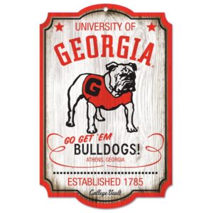 Georgia Bulldogs Sign 11×17 Wood College Vault Style