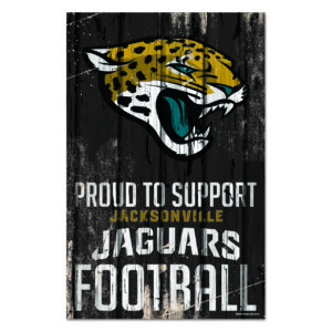 Jacksonville Jaguars Sign 11×17 Wood Proud to Support Design
