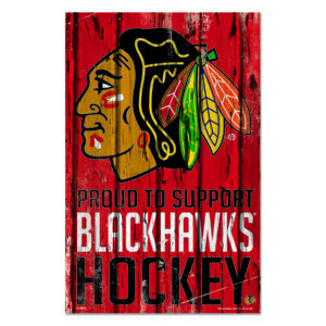 Chicago Blackhawks Sign 11×17 Wood Proud to Support Design