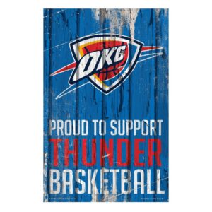 Oklahoma City Thunder Sign 11×17 Wood Proud to Support Design