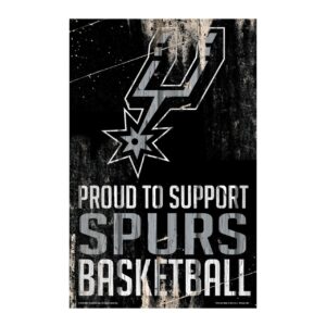 San Antonio Spurs Sign 11×17 Wood Proud to Support Design – Special Order