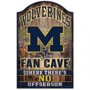 Michigan Wolverines Sign 11×17 Wood Fan Cave Design